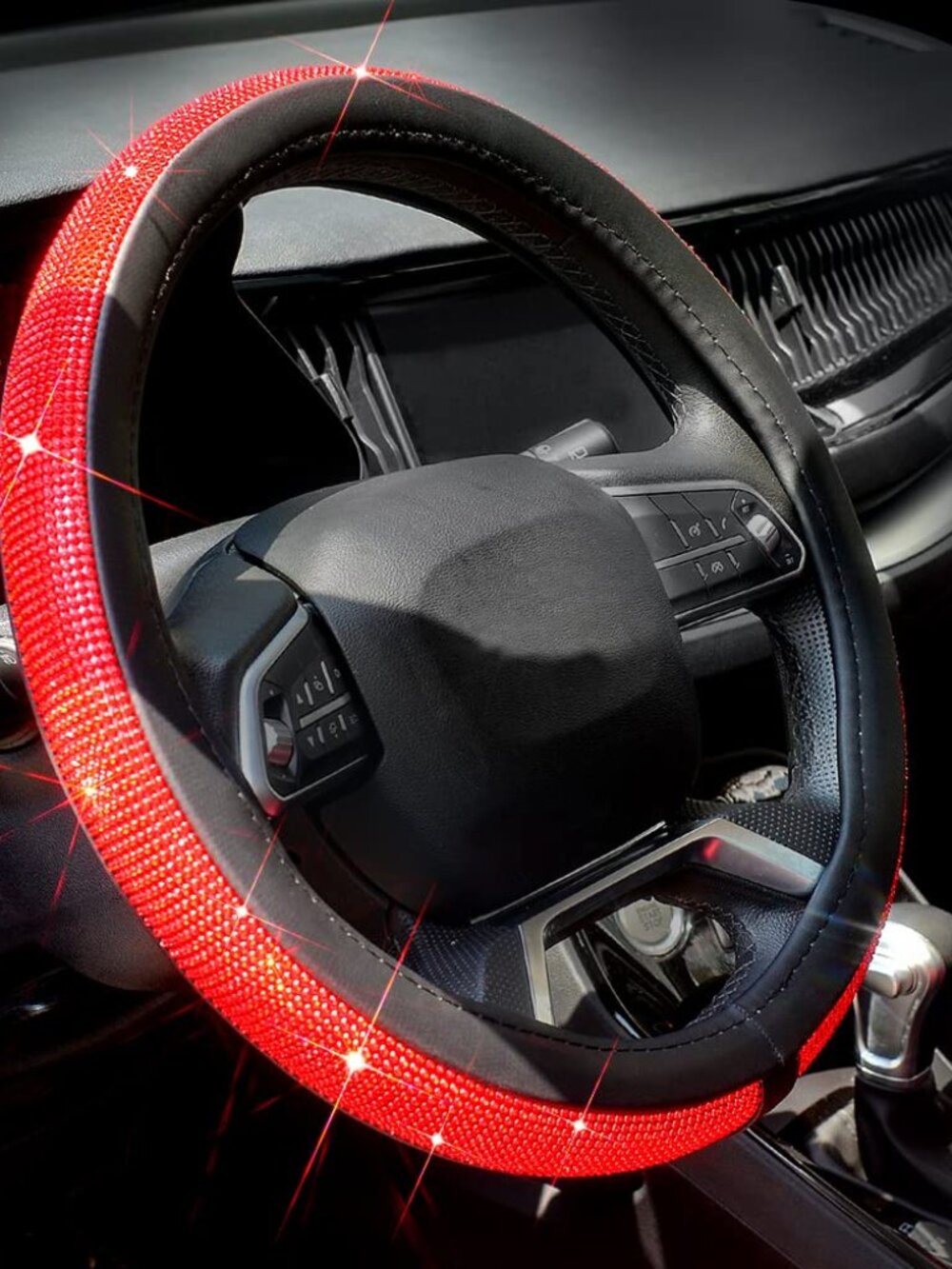 Universal Fit 15 Inch Car Wheel Protector for Women Girls Red Diamond